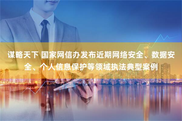 谋略天下 国家网信办发布近期网络安全、数据安全、个人信息保护等领域执法典型案例